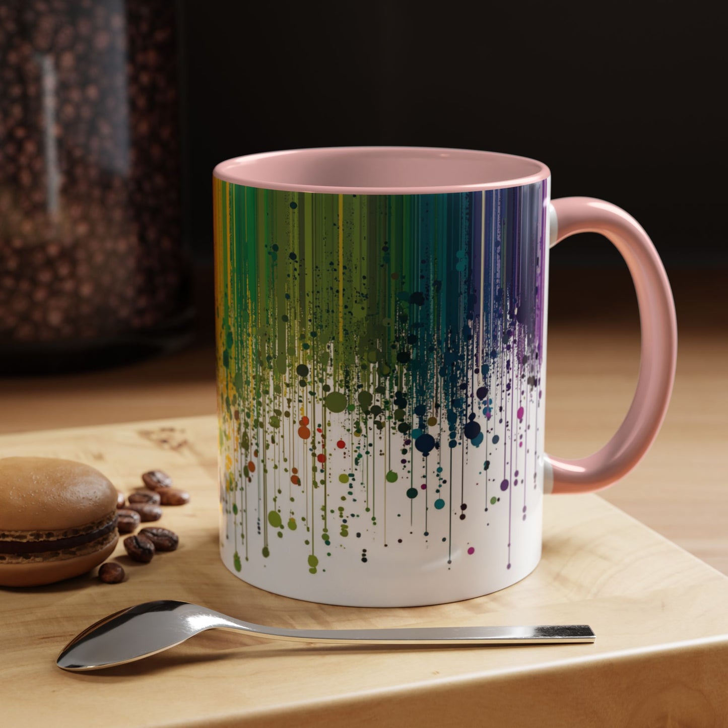 Vibrant Drip Pattern Ceramic Coffee Mug.