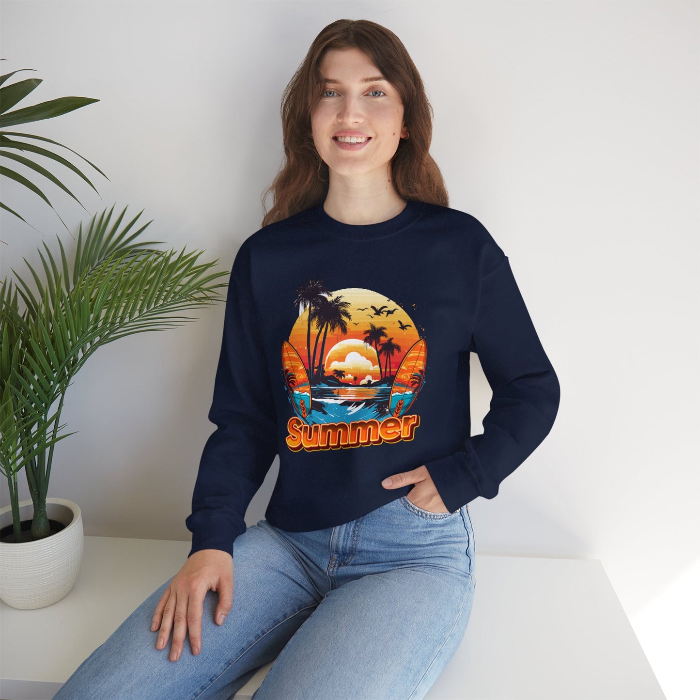 Summer Vibes Crewneck Sweatshirt, Unisex Summer Sweatshirt.