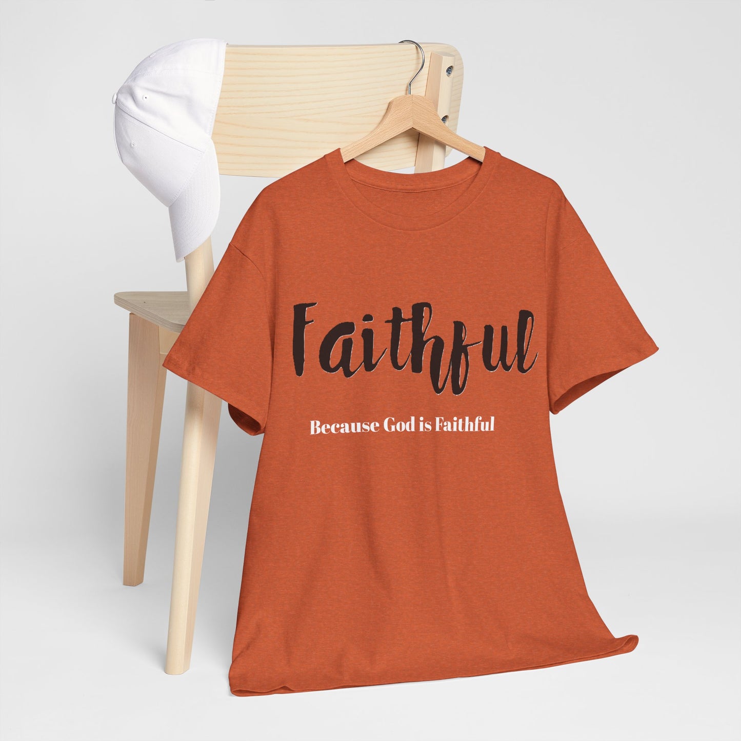 Faithful Unisex Heavy Cotton Tee, Christian Apparel.