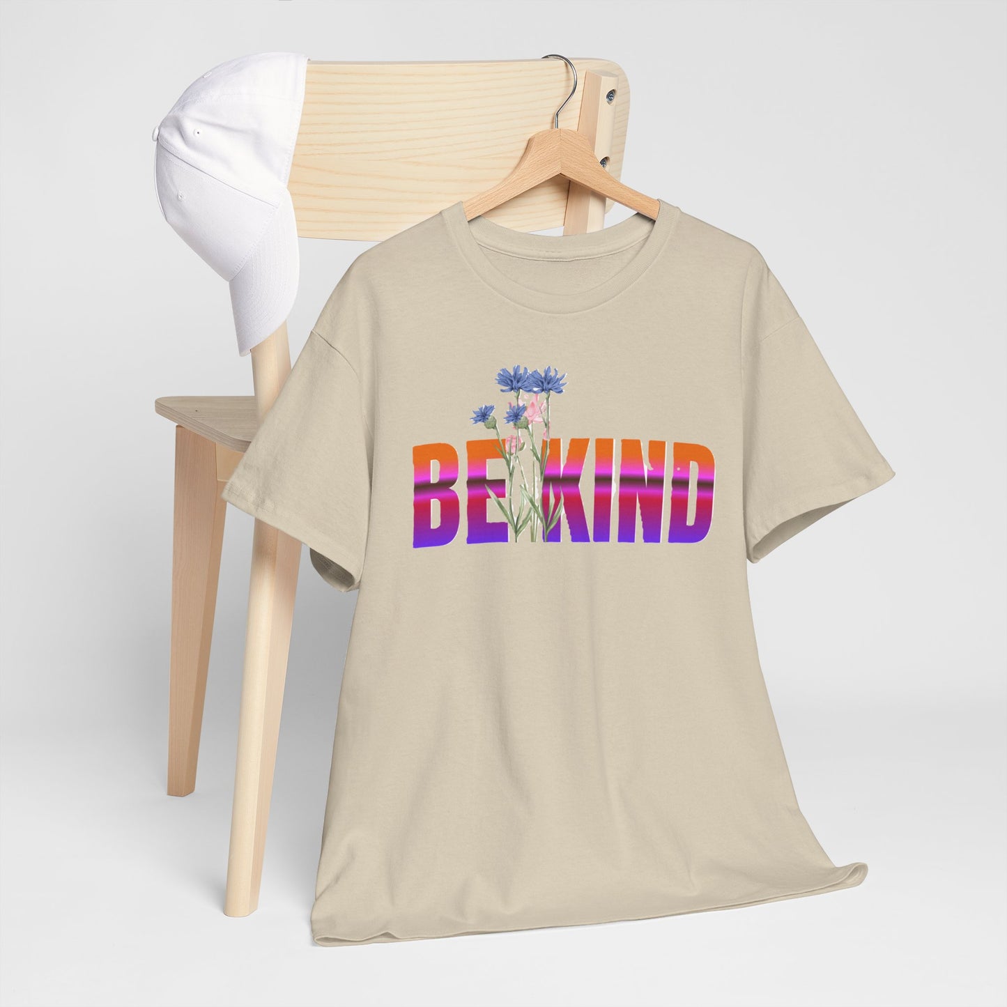 Unisex Heavy Cotton Tee - Be Kind Graphic Tee, Inspirational Shirt, Positive Quote T-Shirt, Everyday Wear, Gifts for Friends, LGBTQ+ Apparel