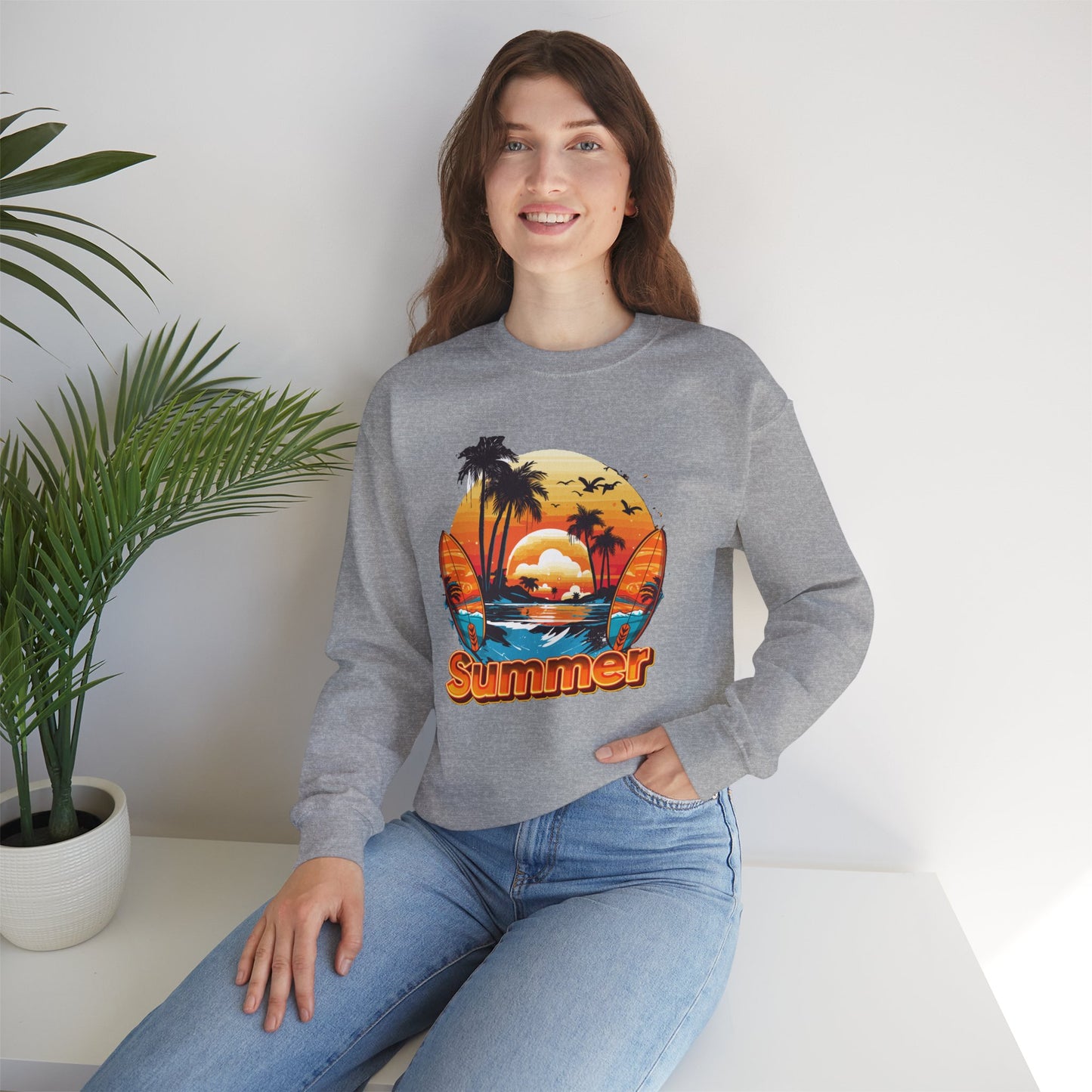 Summer Vibes Crewneck Sweatshirt, Unisex Summer Sweatshirt.