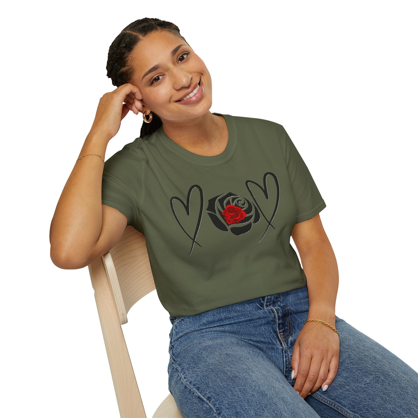 Heart & Rose Graphic Unisex T-Shirt