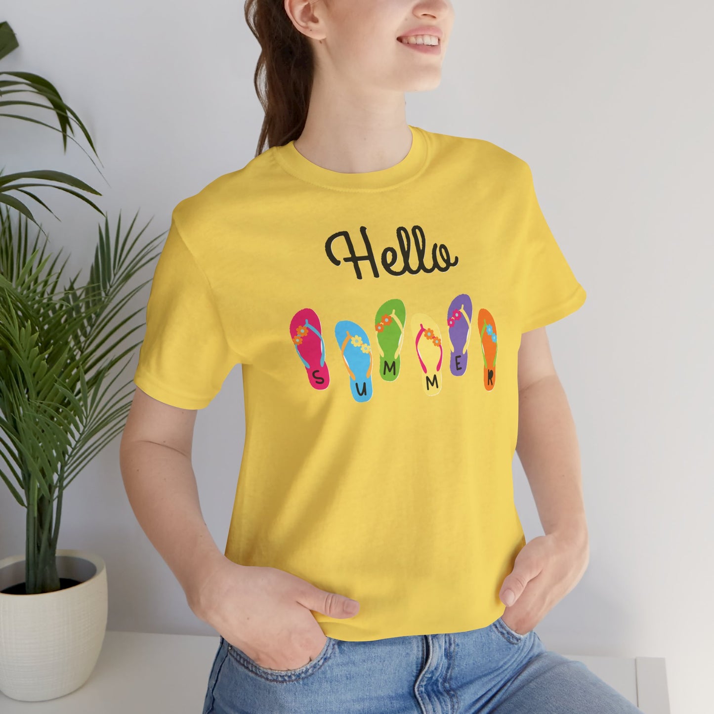 Hello Summer Flip Flop Tee, Summer T-Shirt.