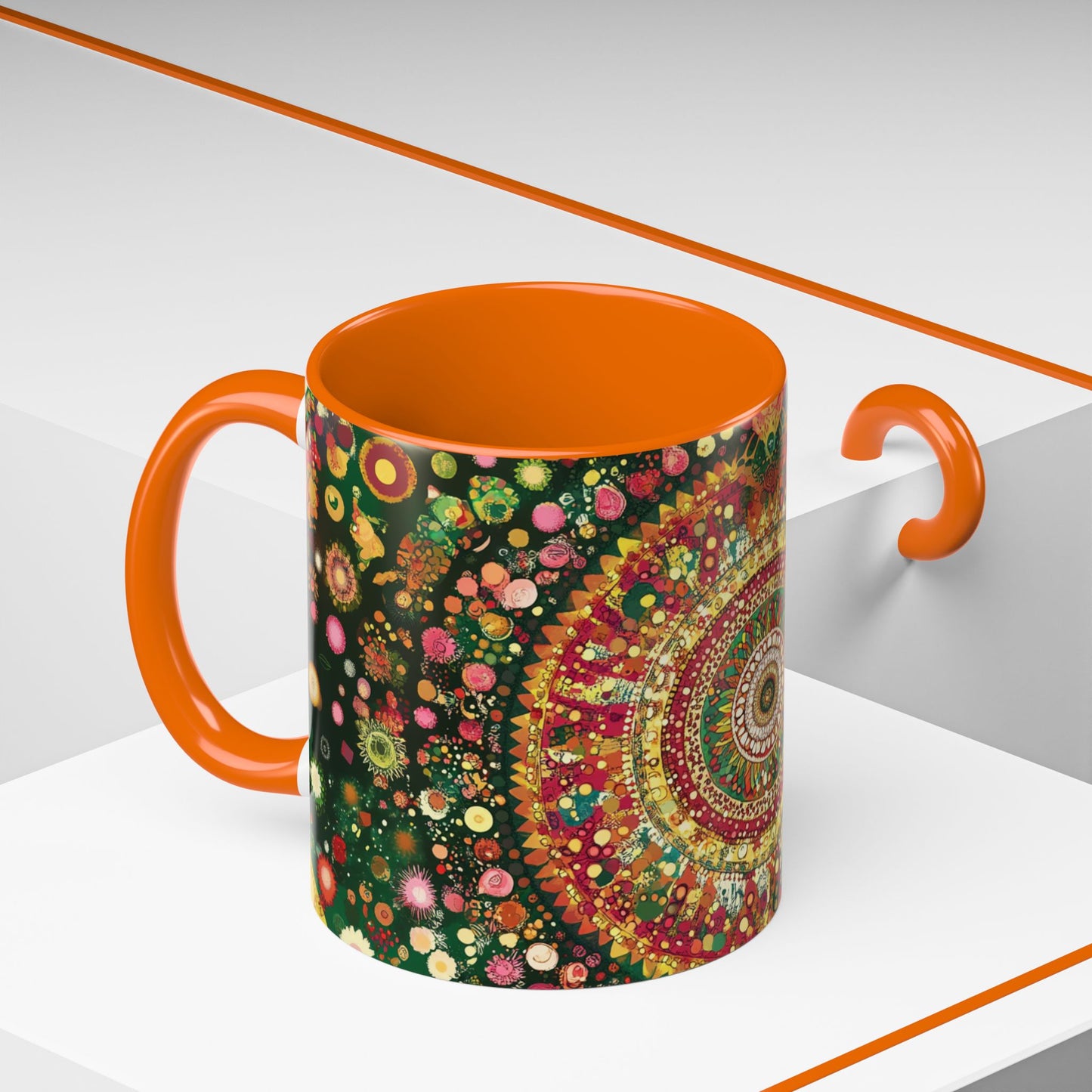 Vibrant Mandala Accent Coffee Mug