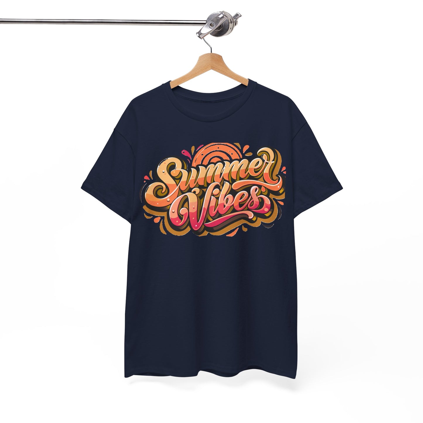 Summer Vibes Unisex Heavy Cotton Tee - Relaxed Fit, Casual Wear, Beach Outings, Gift for Friends, Summer Parties, Fun Graphic Tee