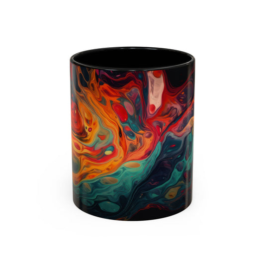 Colorful Abstract Accent Coffee Mug - Unique Art Mug.