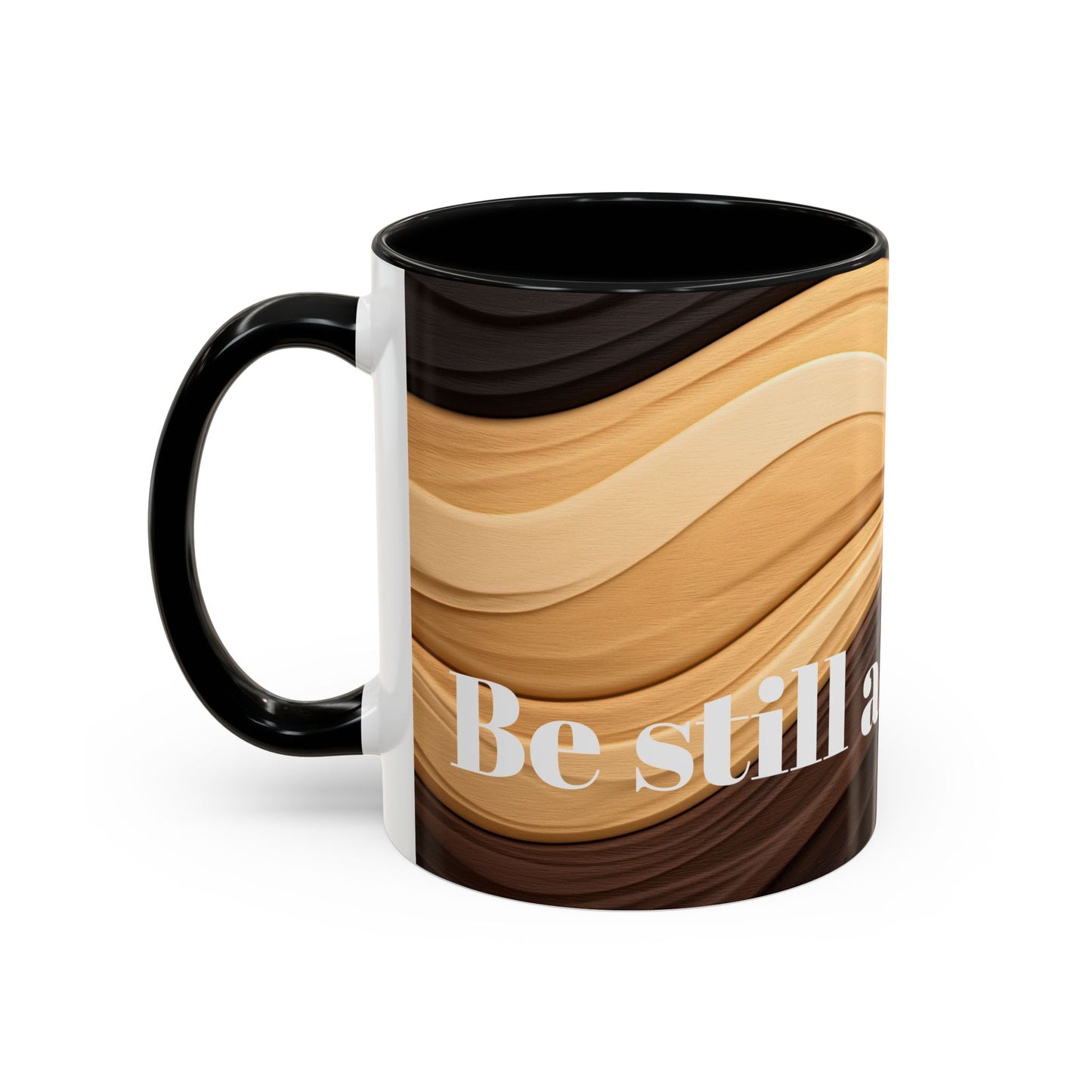 Accent Coffee Mug with Wavy Design.