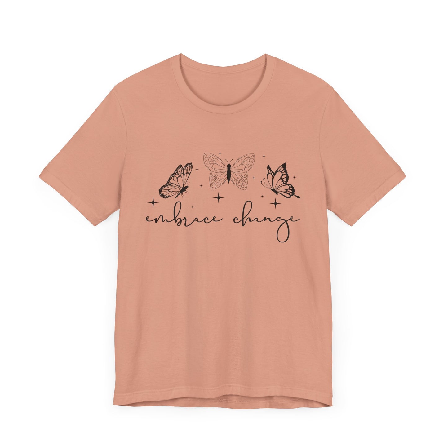 Embrace Change Butterfly Tee - Unisex Jersey Tee for Transformation, Inspirational Gift, Spring Fashion, Everyday Wear, Eco-friendly
