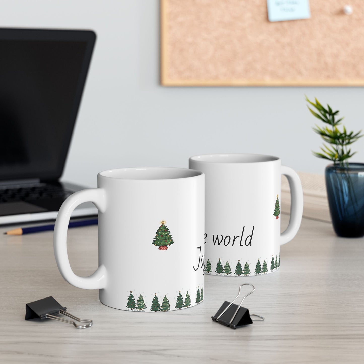 Christmas Tree 'Joy to the World' Ceramic Mug