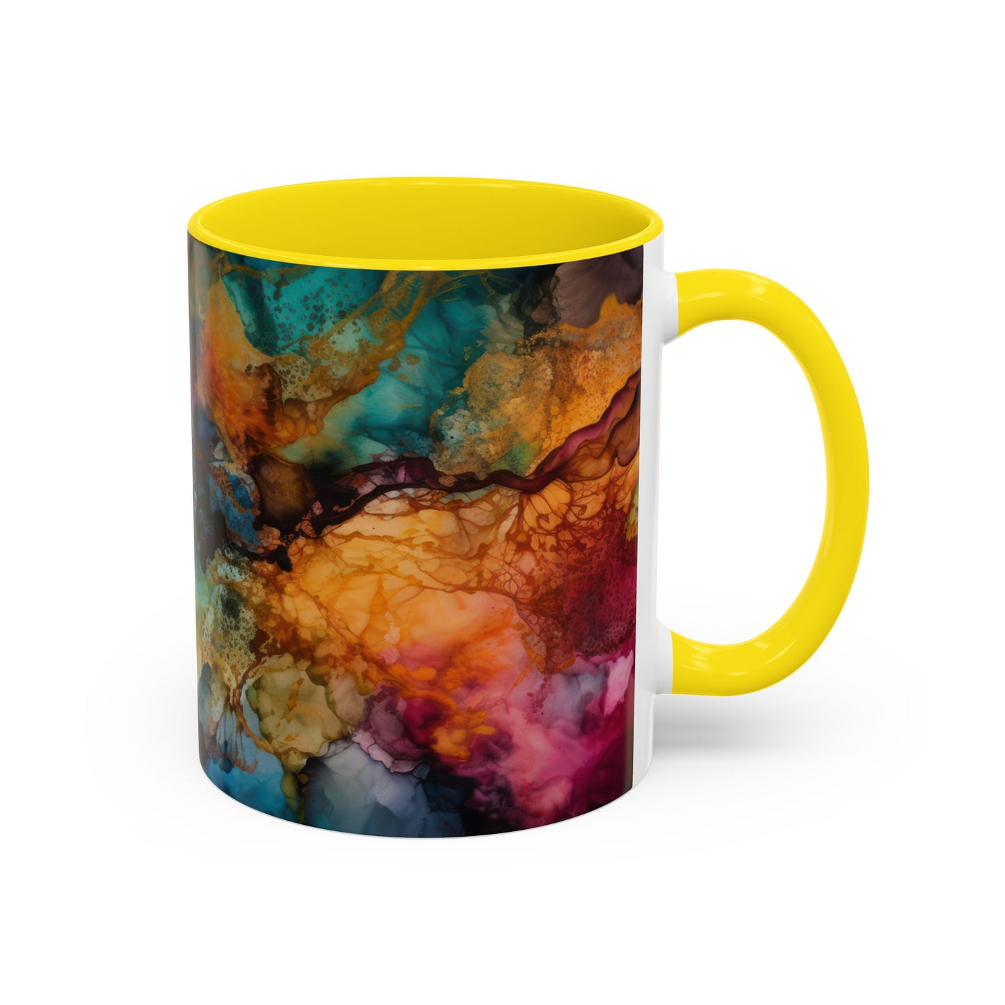 Vibrant Accent Coffee Mug - Colorful Art Mug for Coffee Lovers.