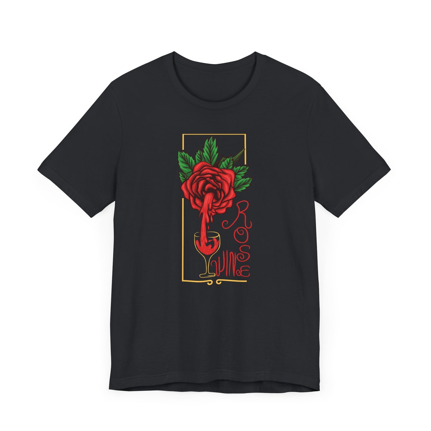 Rose Wine Unisex Tee, Perfect for Wine Lovers, Gifts for Her, Casual Date Night, Summer Apparel, Floral Graphic Shirt