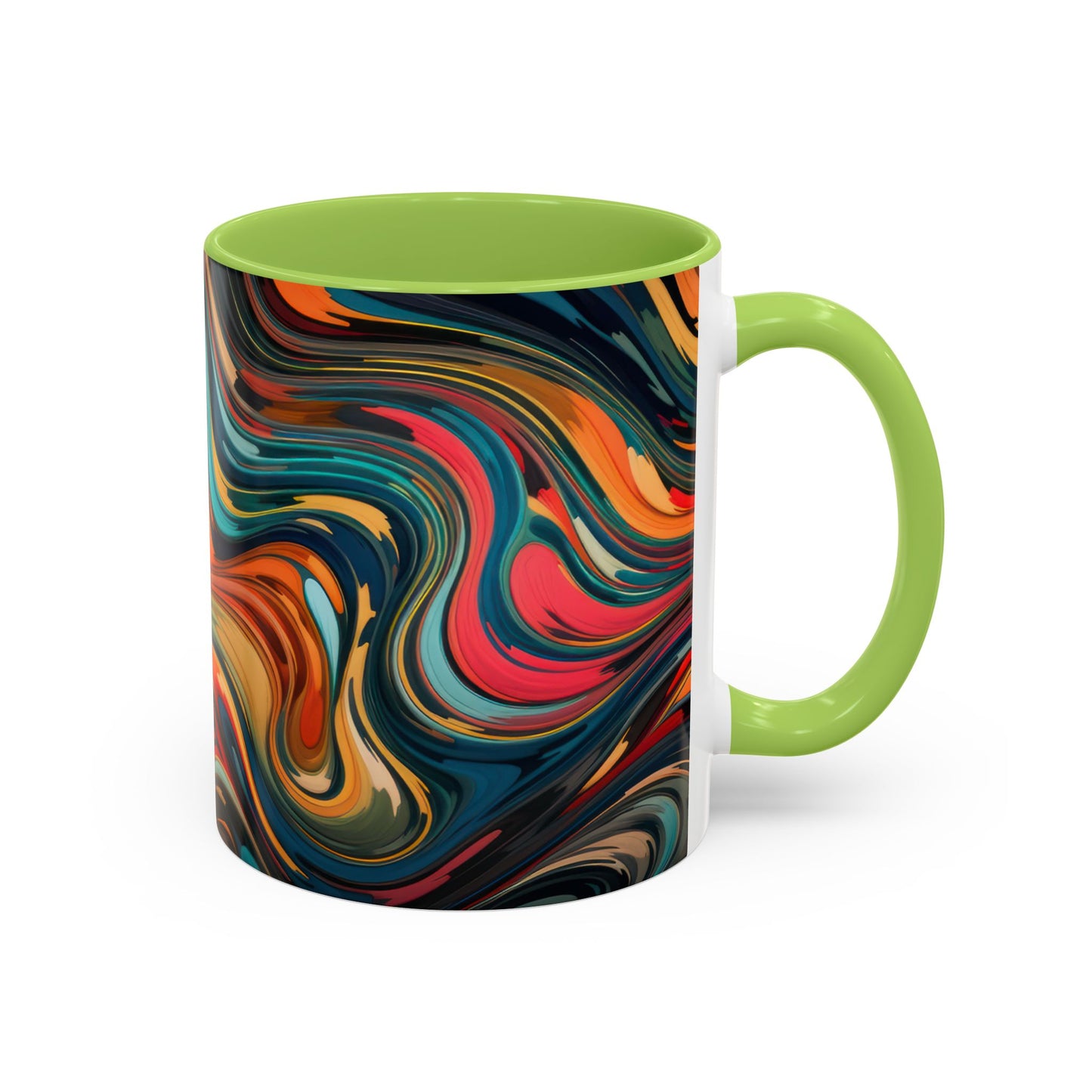 Vibrant Accent Coffee Mug, Artistic Mug Design Colorful Drinkware.