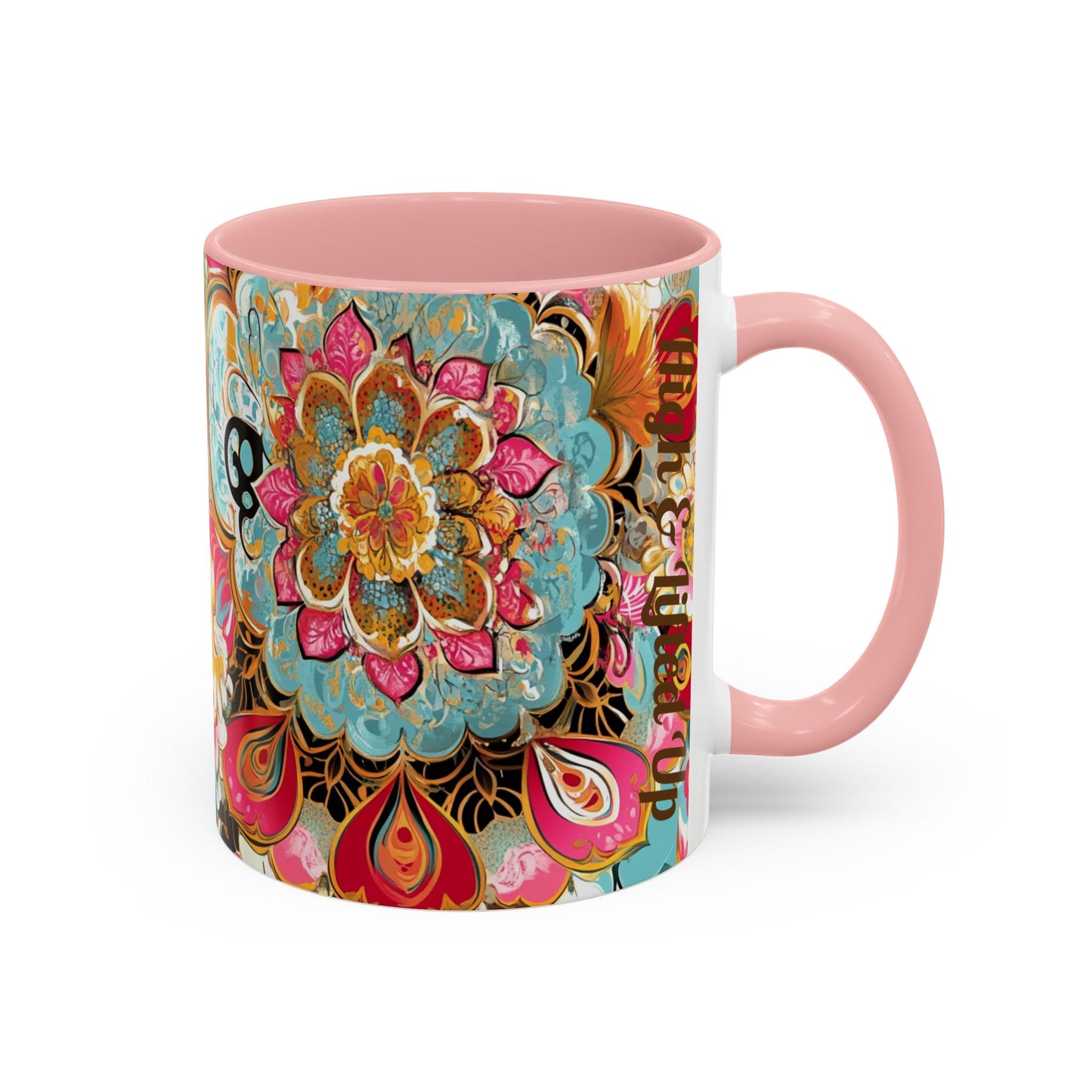 Vibrant Floral Accent Boho Coffee Mug, Floral.
