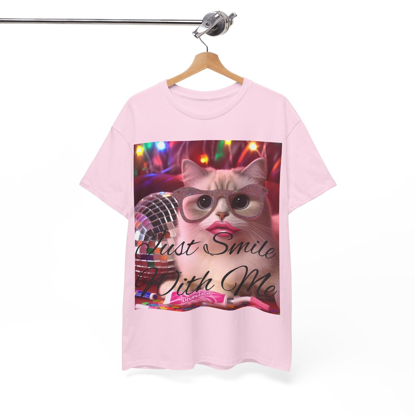 Just Smile Cat Unisex Heavy Cotton Tee - Fun and Funky Casual Wear