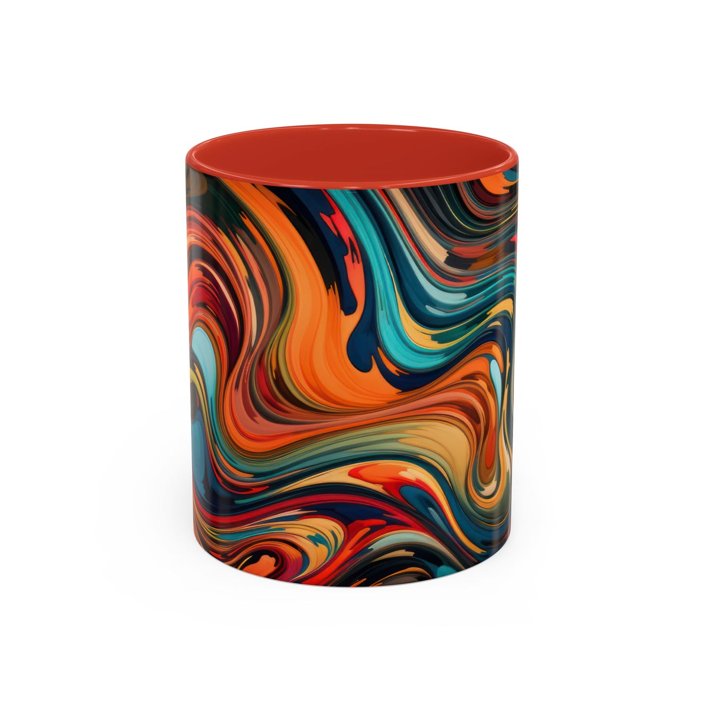 Vibrant Accent Coffee Mug, Artistic Mug Design Colorful Drinkware.