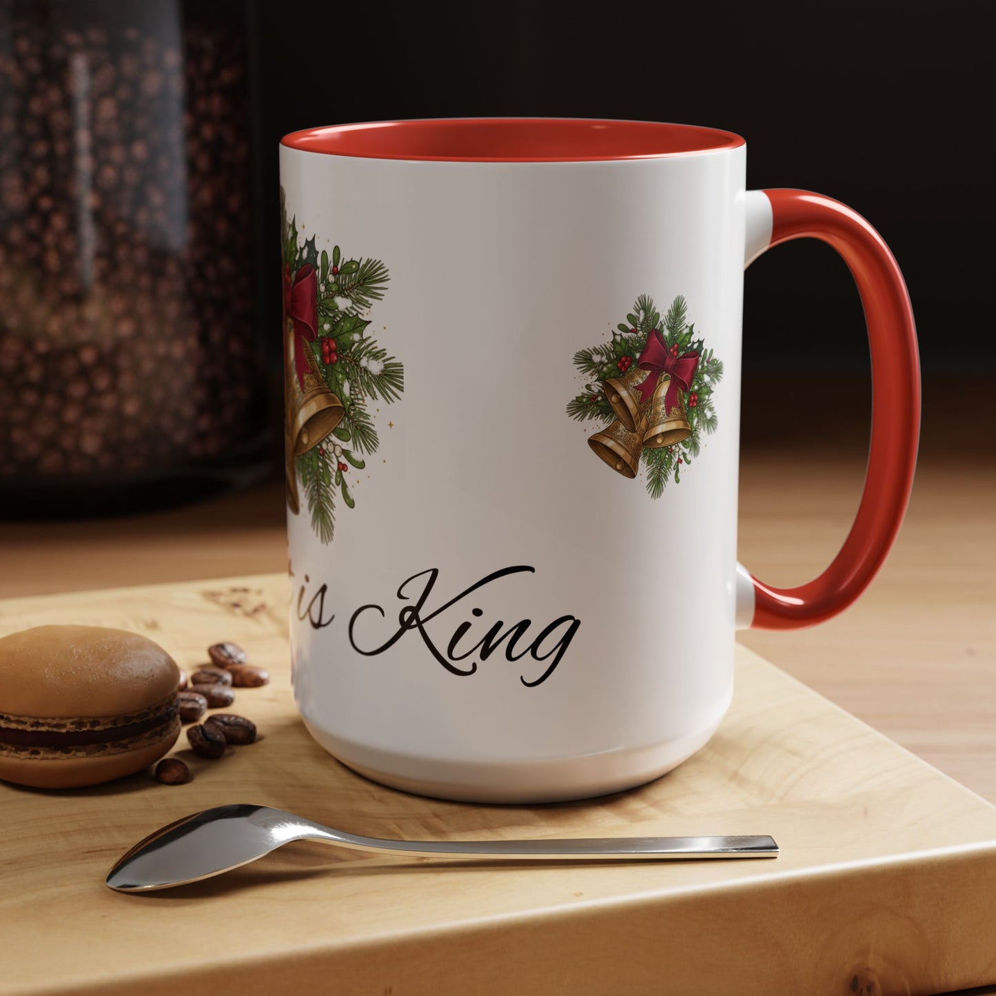 Christmas Bells 'Christ is King' Accent Coffee Mug