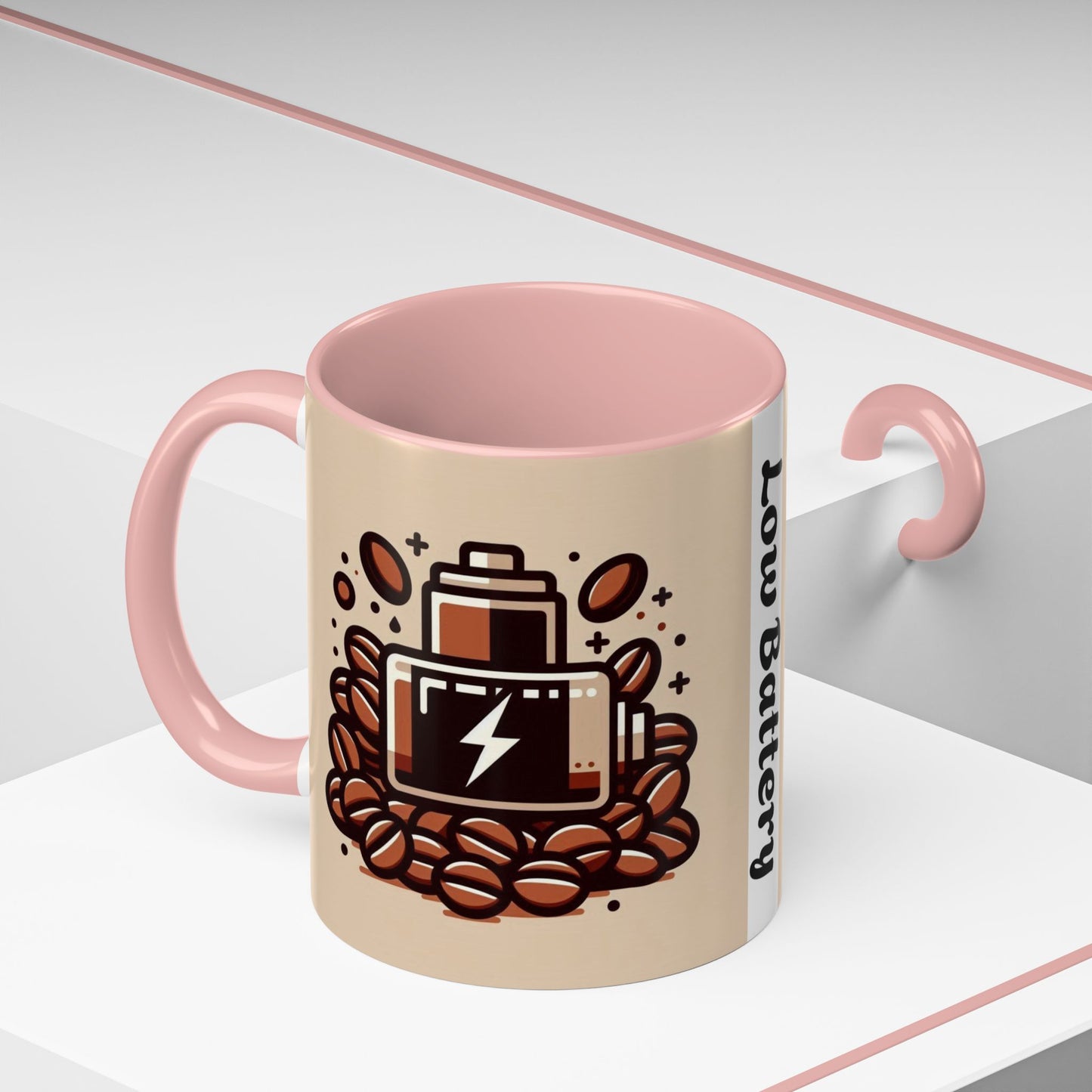 Low Battery Coffee Mug, Funny Coffee Cup, Gift for Caffeine Lovers, Unique Office Mug, Java Enthusiast Cup