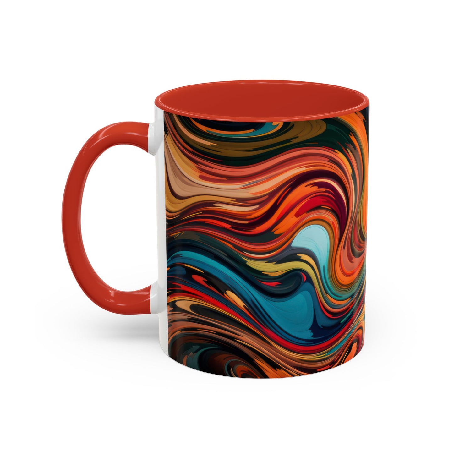 Vibrant Accent Coffee Mug, Artistic Mug Design Colorful Drinkware.