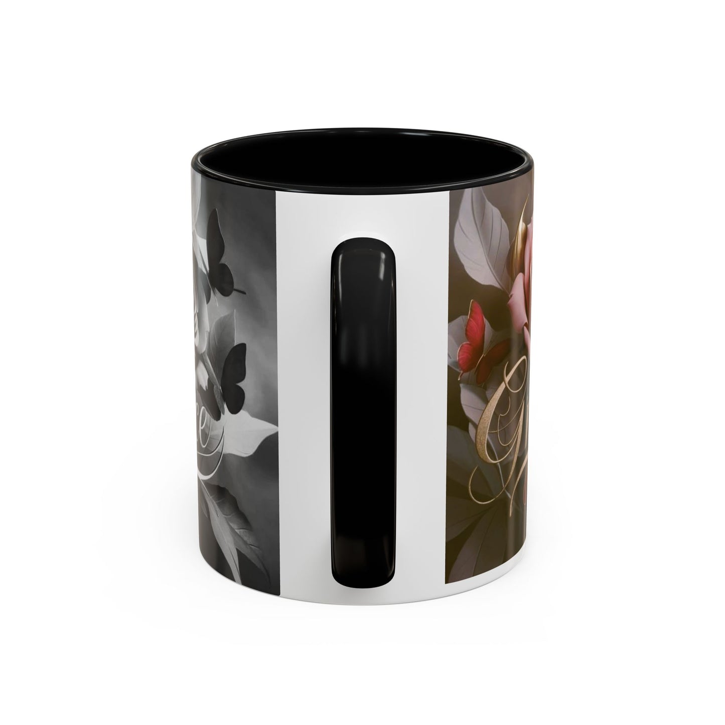 Floral Inspirational Coffee Mug, His Grace His Mercy.