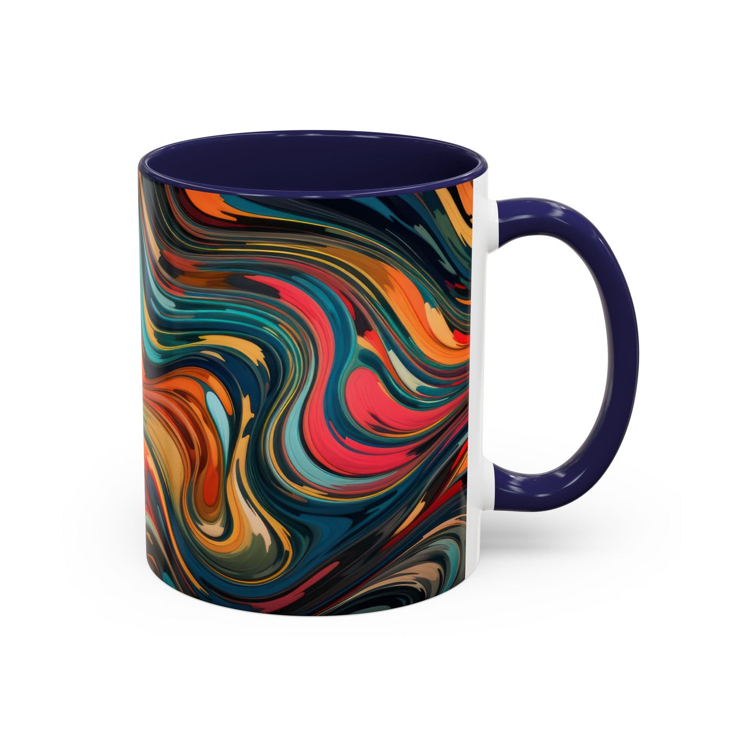 Vibrant Accent Coffee Mug, Artistic Mug Design Colorful Drinkware.
