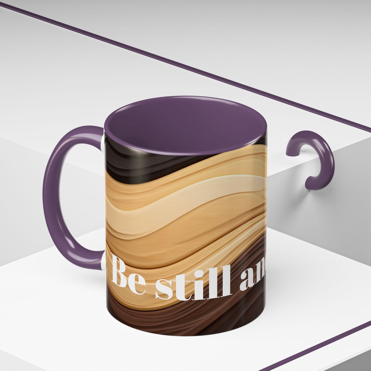 Accent Coffee Mug with Wavy Design.