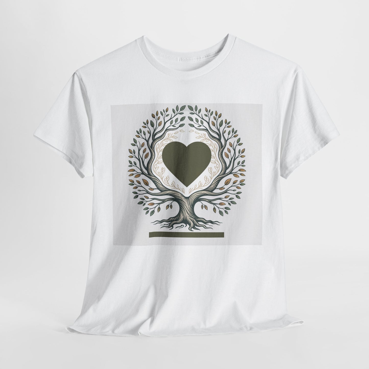 Heart Tree Unisex Cotton Tee, Nature Lover Shirt, Eco-Friendly Gift.