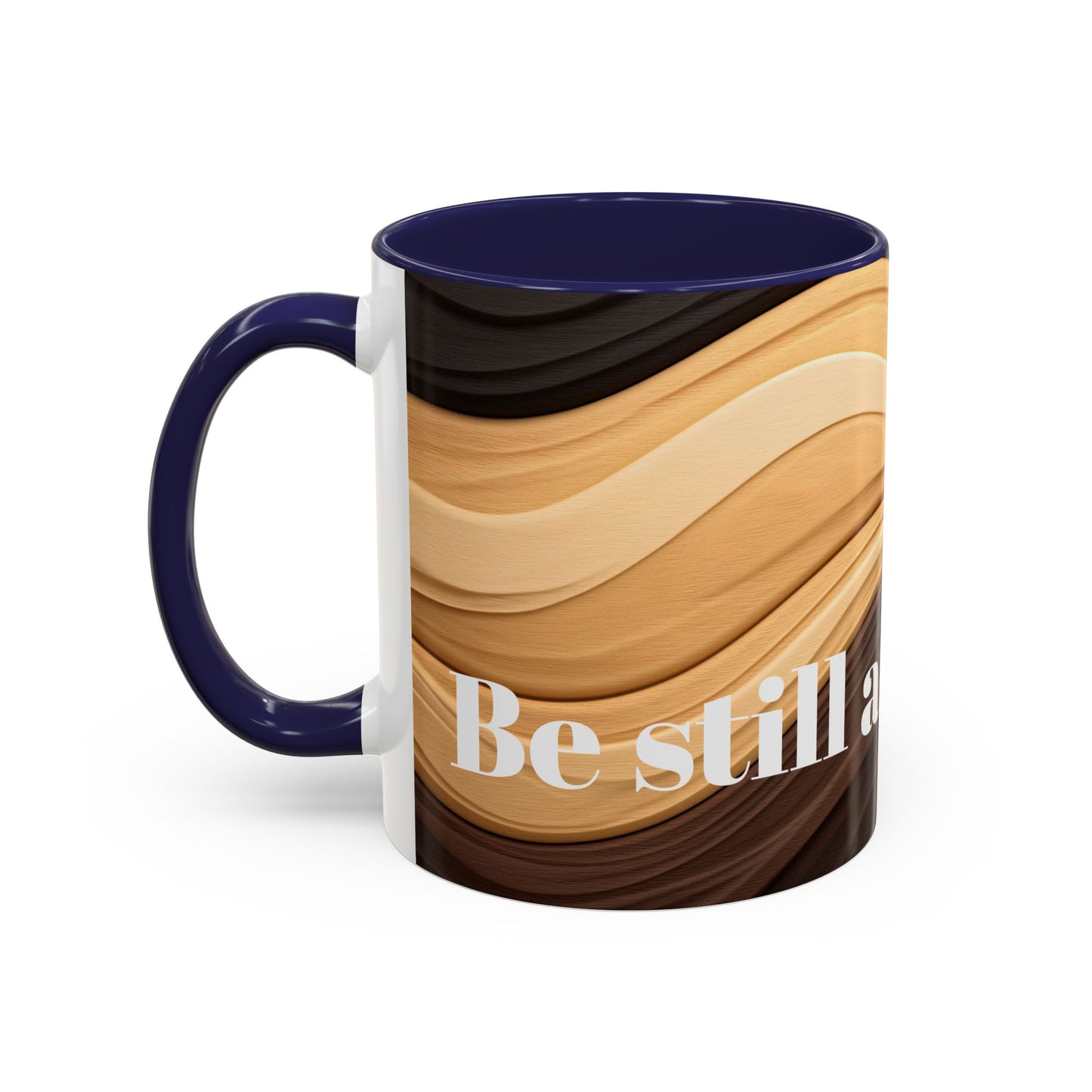 Accent Coffee Mug with Wavy Design.