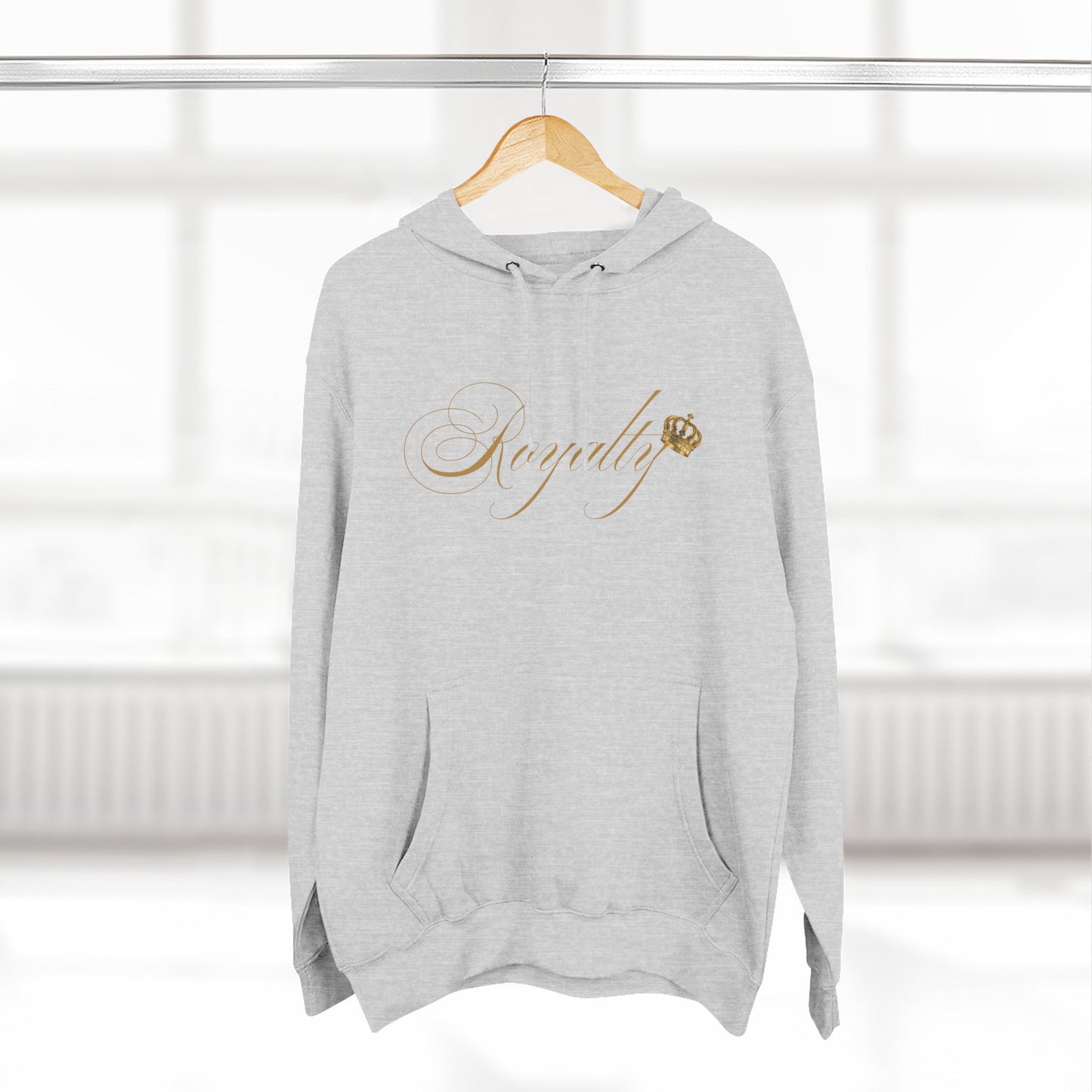 Royalty Script Hoodie - Gold Script "Royalty" Fleece Pullover, Cosy.