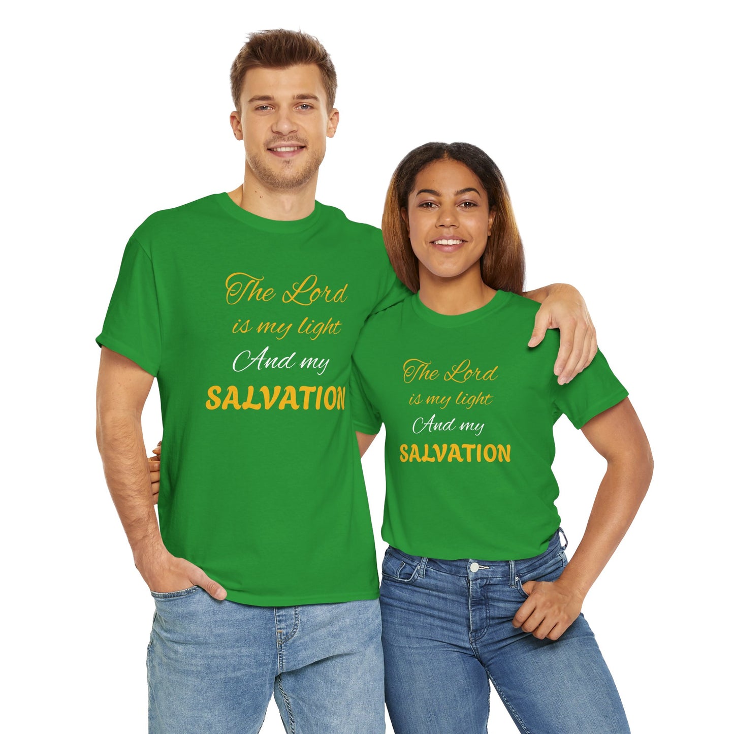 Inspirational Unisex Heavy Cotton Tee - 'The Lord is my light and my SALVATION'