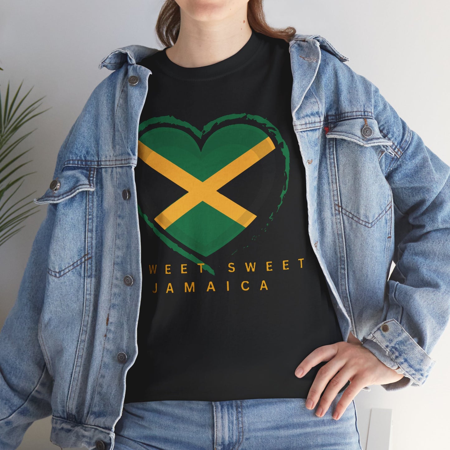 Unisex Heavy Cotton Tee with Sweet Sweet Jamaica Design.