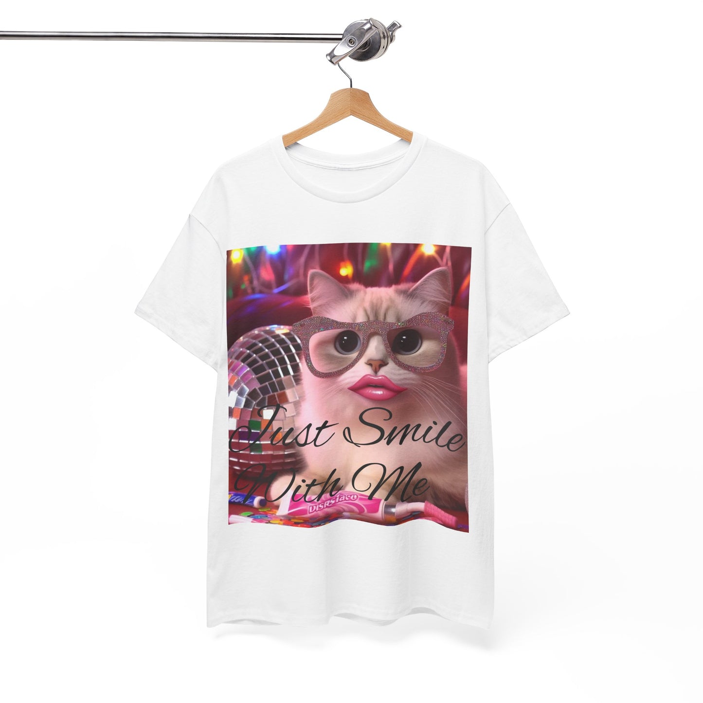 Just Smile Cat Unisex Heavy Cotton Tee - Fun and Funky Casual Wear