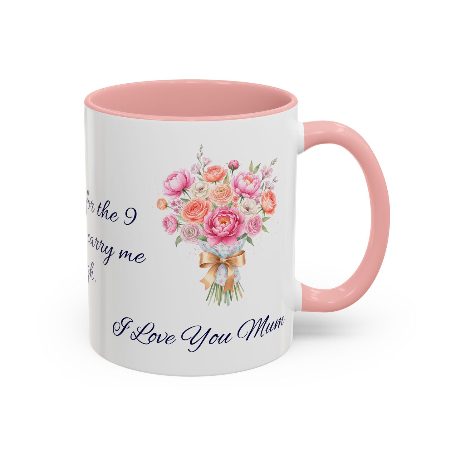 Floral 'I Love You Mum' Accent Coffee Mug