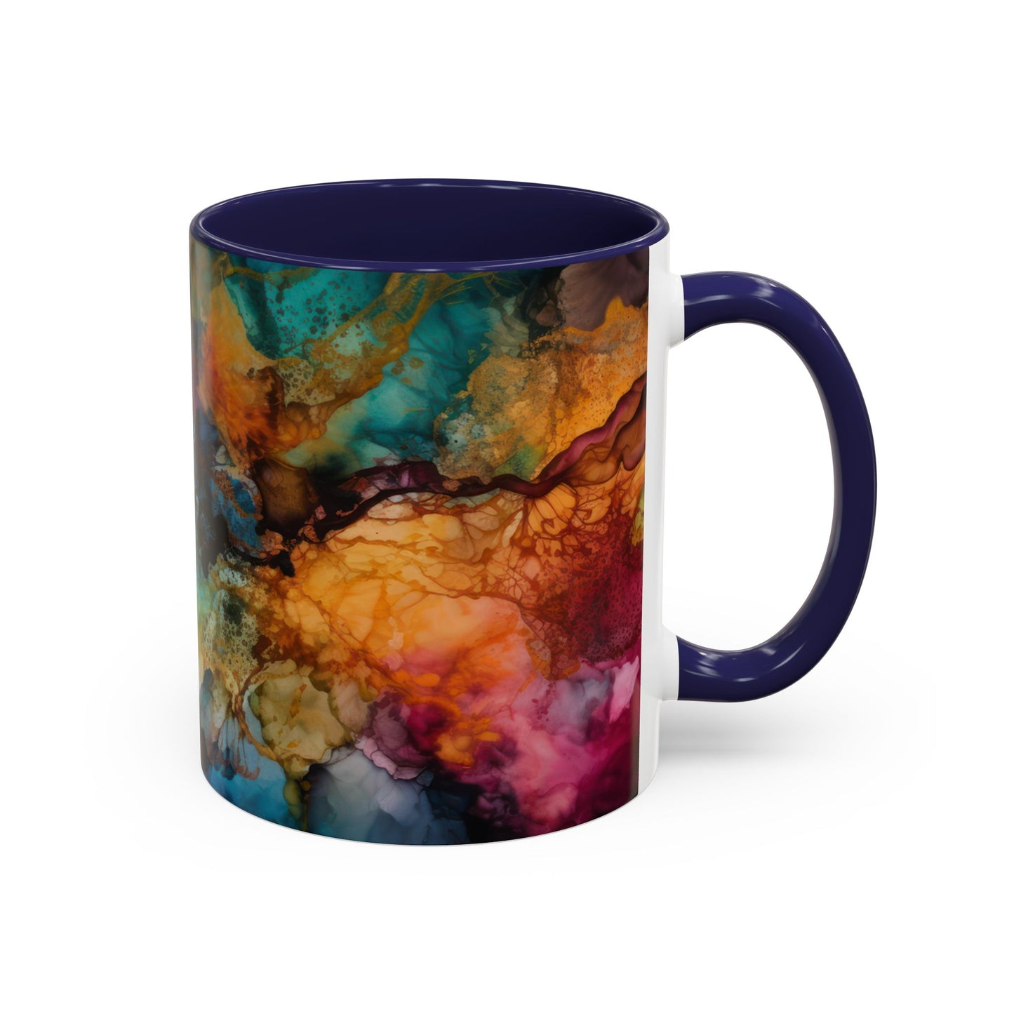 Vibrant Accent Coffee Mug - Colorful Art Mug for Coffee Lovers.