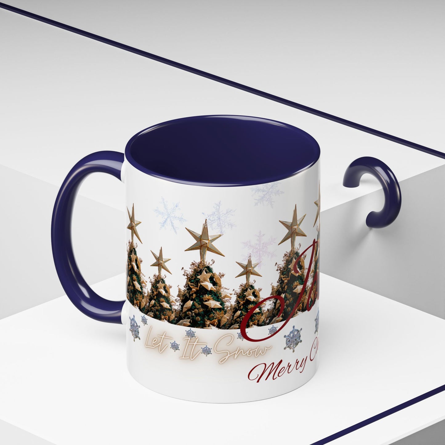 Christmas Trees Accent Coffee Mug – 'Merry Christmas'