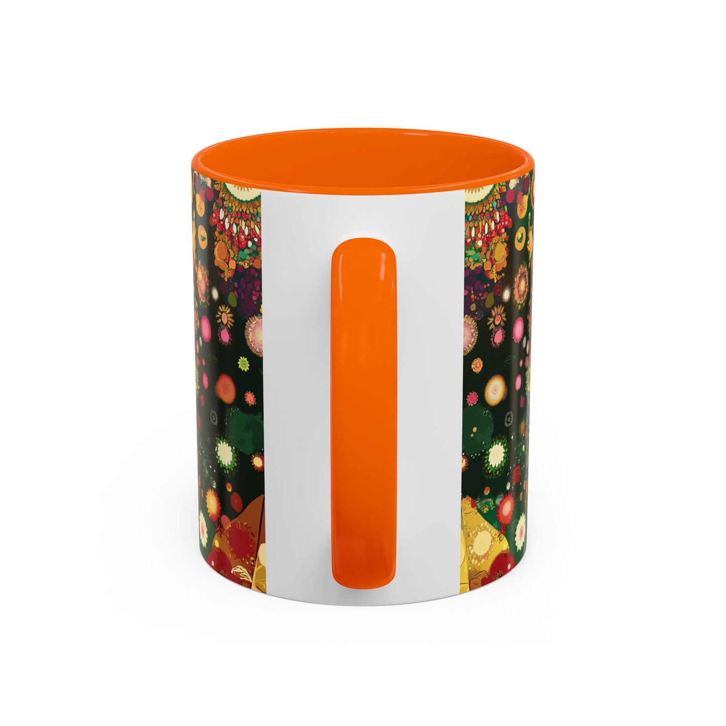 Vibrant Mandala Accent Coffee Mug, Colorful Drinkware.