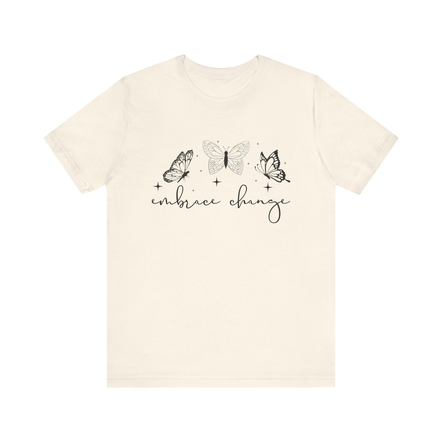 Embrace Change Butterfly Tee - Unisex Jersey Tee for Transformation, Inspirational Gift, Spring Fashion, Everyday Wear, Eco-friendly