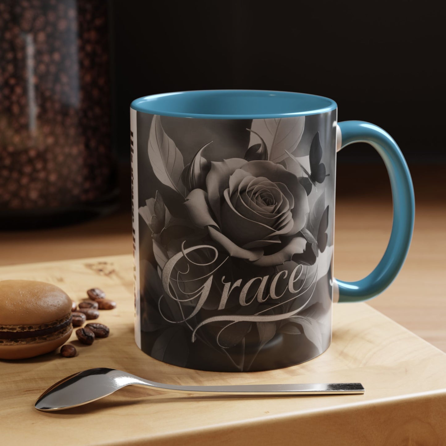 Floral Inspirational Coffee Mug, His Grace His Mercy.
