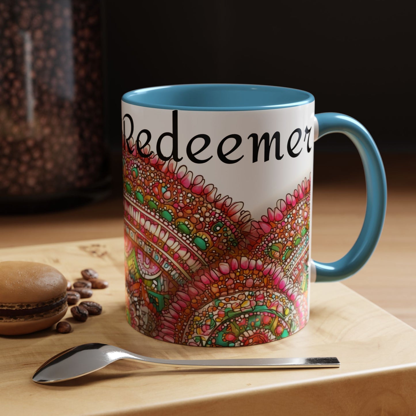 Colorful Spiritual Coffee Mug "God is my Redeemer"