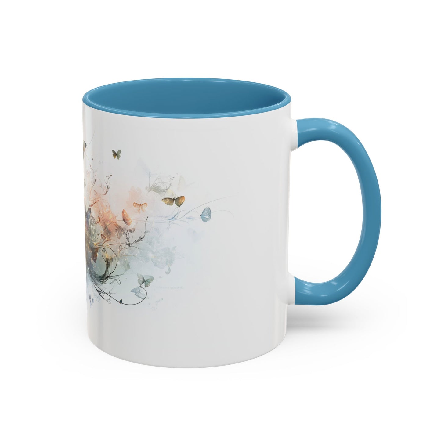 Butterfly Dreams Accent Coffee Mug - Artistic Drinkware, Gift for Nature Lovers, Home Decor, Birthday, Coffee Lovers