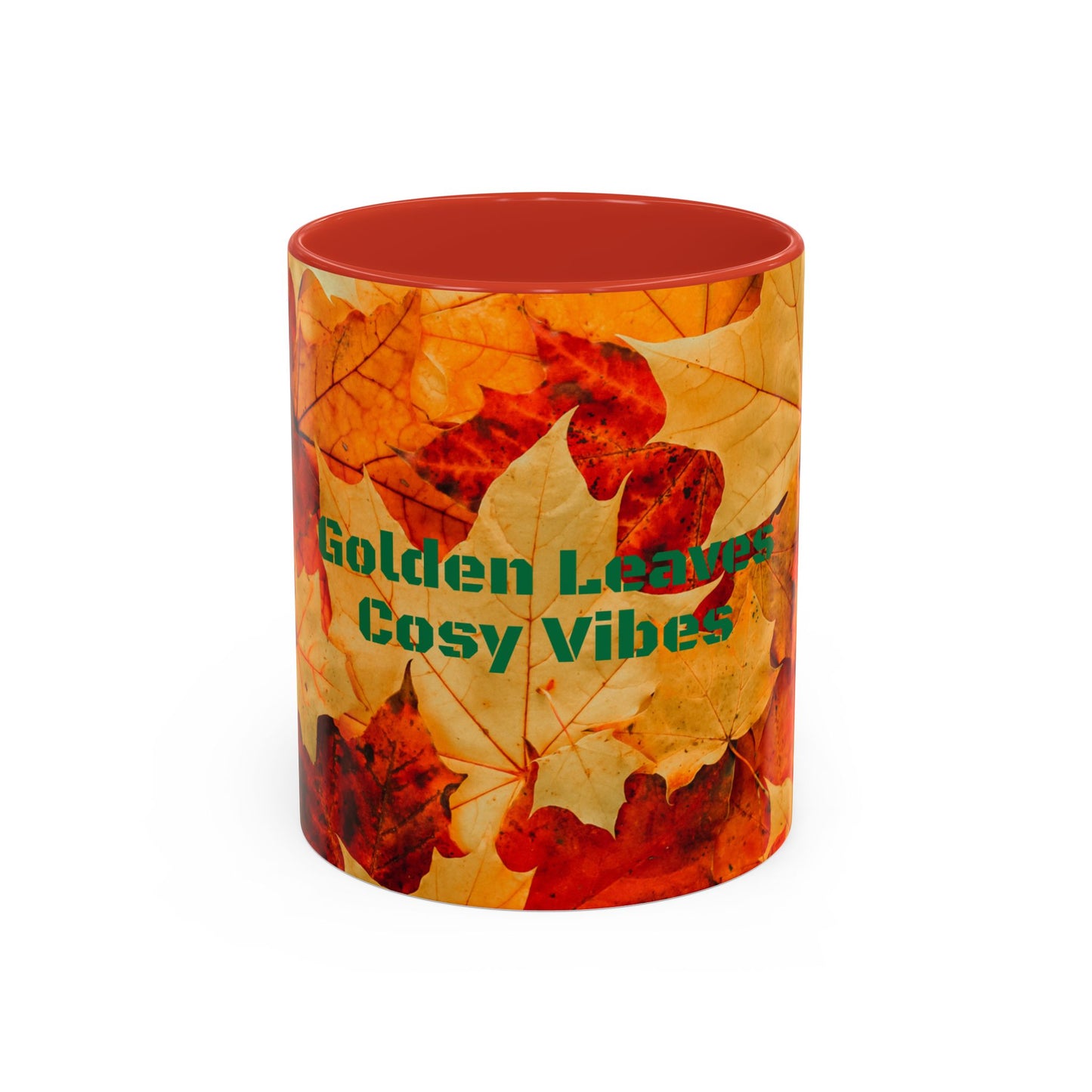 Leafy Falls Vibes, Accent Coffee Mug.