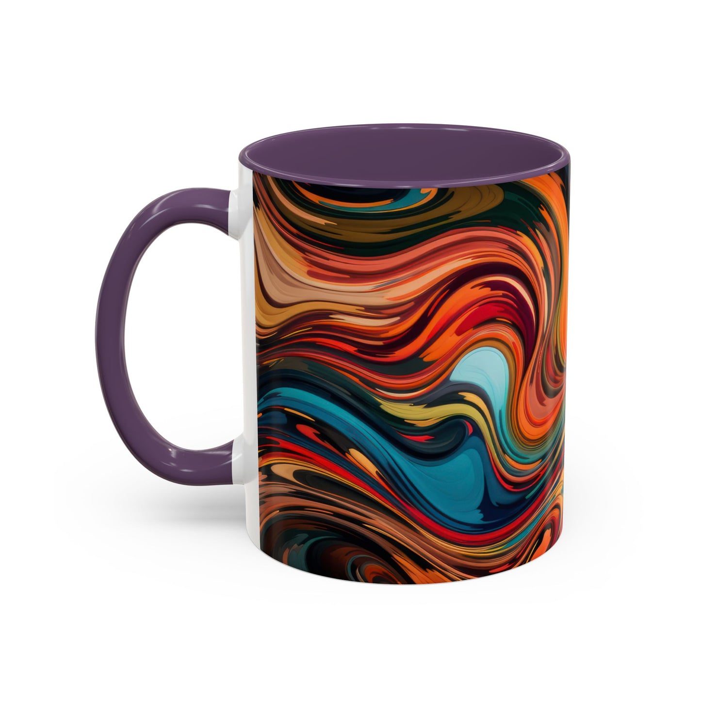 Vibrant Accent Coffee Mug, Artistic Mug Design Colorful Drinkware.