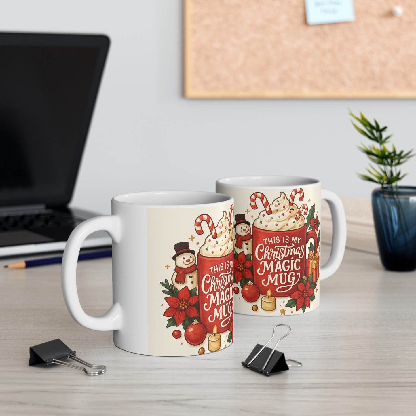 Christmas Magic Ceramic Coffee Mug - Festive Holiday Drinkware