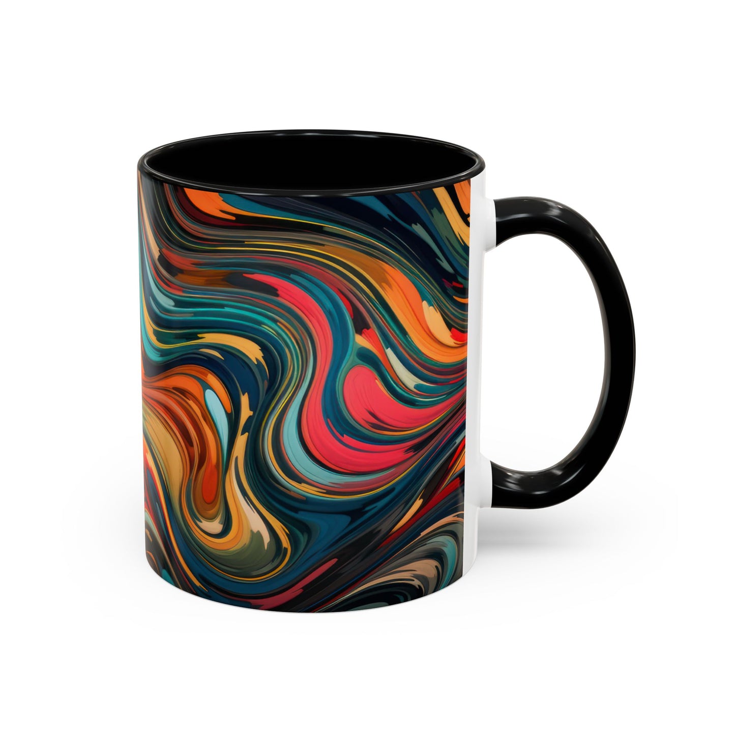 Vibrant Accent Coffee Mug, Artistic Mug Design Colorful Drinkware.