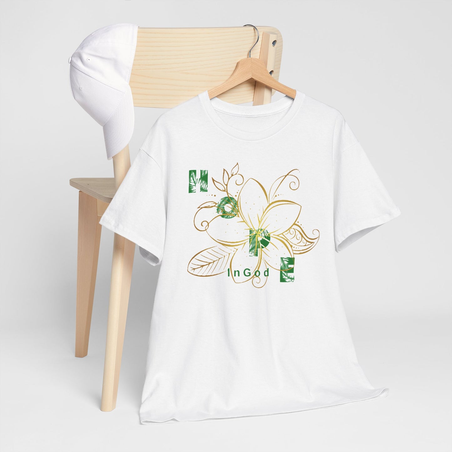 Hope Floral Unisex Heavy Cotton Tee, Inspirational Tee.