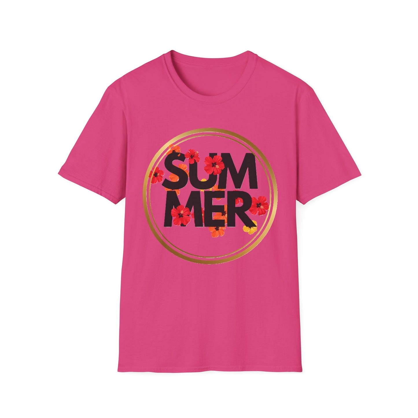 Summer Floral Unisex Softstyle T-Shirt - Casual Wear, Gift, Beach Vibes, Vacation Essentials, Summer Celebration