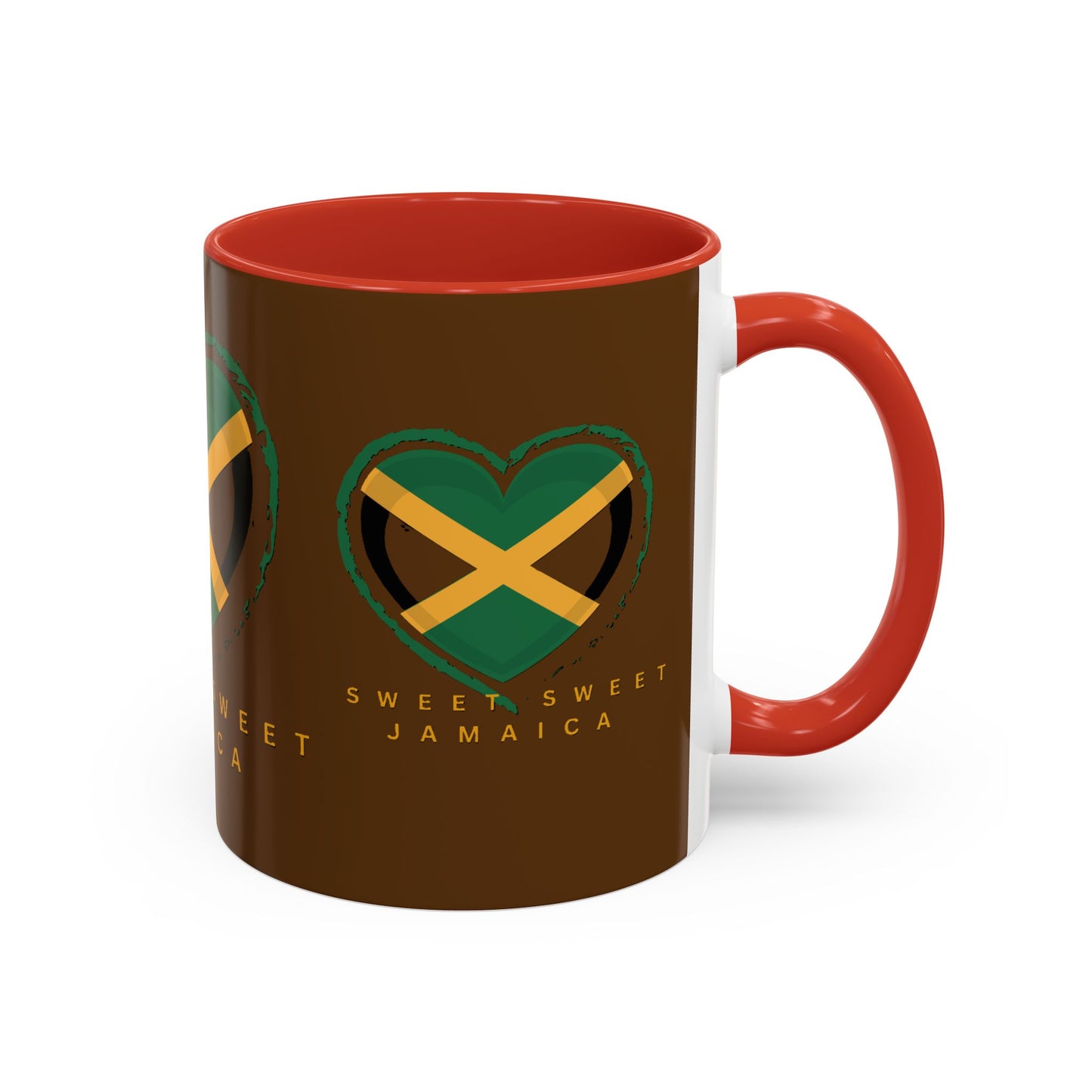 Accent Coffee Mug with Jamaican Heart Design - Perfect for Coffee Lovers, Gift for Travelers, Jamaica Celebration, or Home Decor