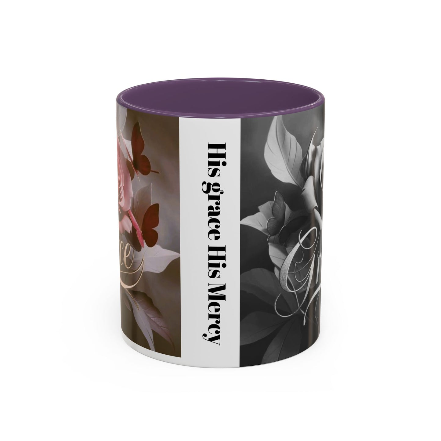 Floral Inspirational Coffee Mug, His Grace His Mercy.