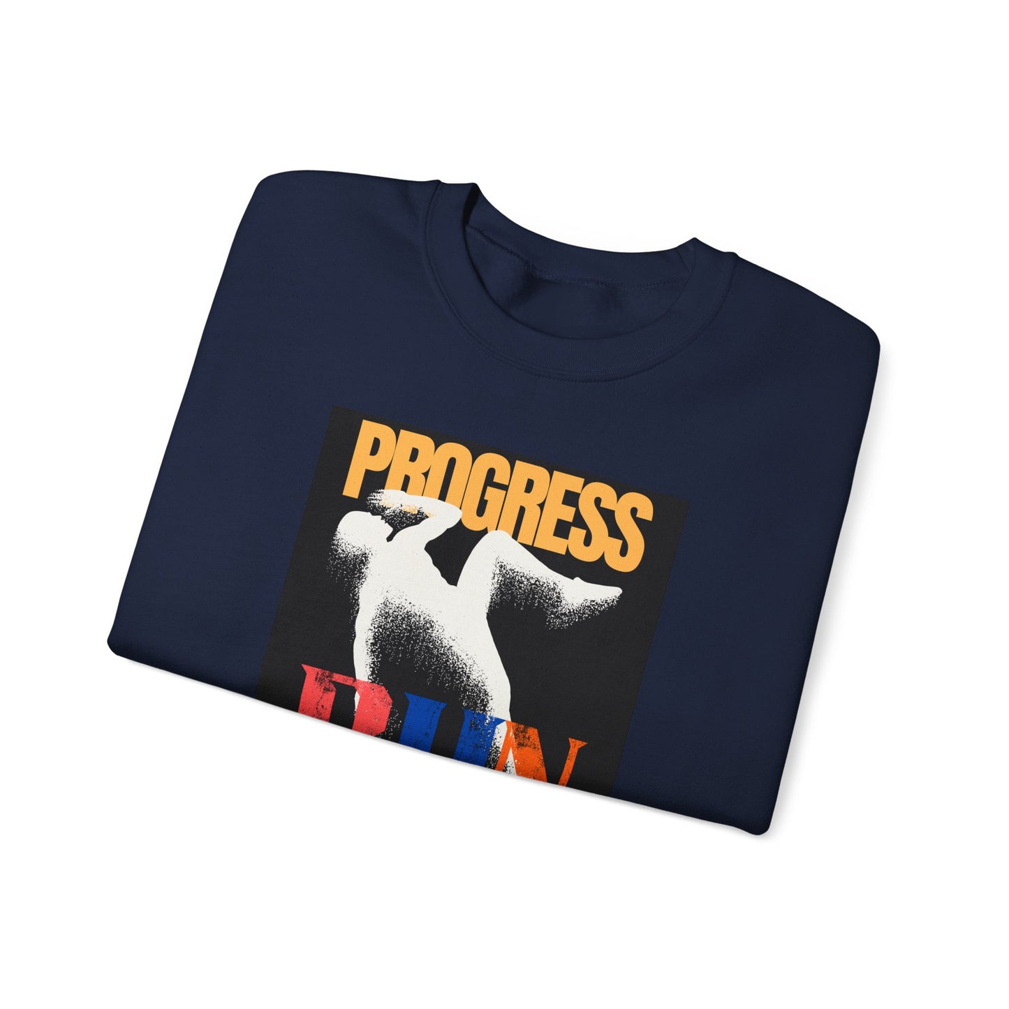 Stylish Progress RUN Crewneck Sweatshirt - Perfect Gift for Athletes, Casual Wear, Unisex Fashion, Running Enthusiasts, Sports Apparel
