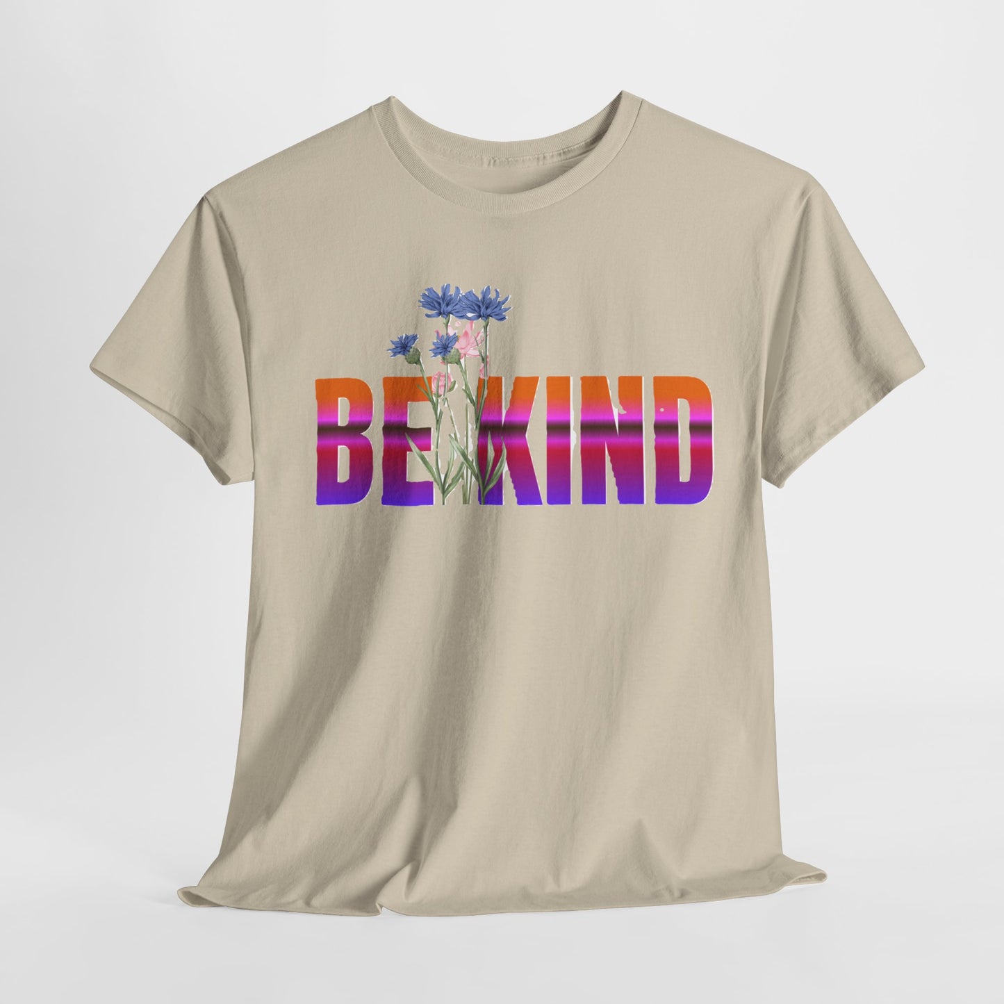 Unisex Heavy Cotton Tee - Be Kind Graphic Tee, Inspirational Shirt, Positive Quote T-Shirt, Everyday Wear, Gifts for Friends, LGBTQ+ Apparel