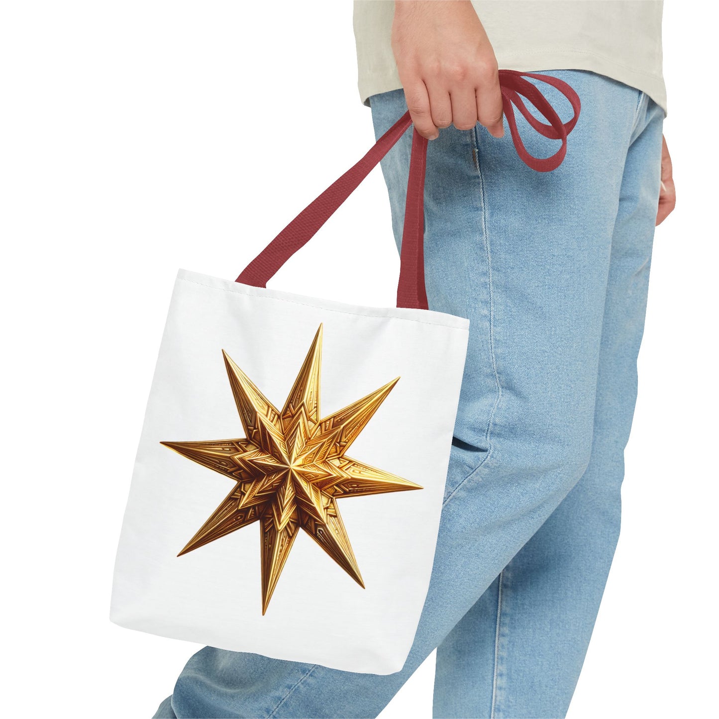 Golden Star Tote Bag, Stylish Reusable Tote, Eco-Friendly Shopping Bag.